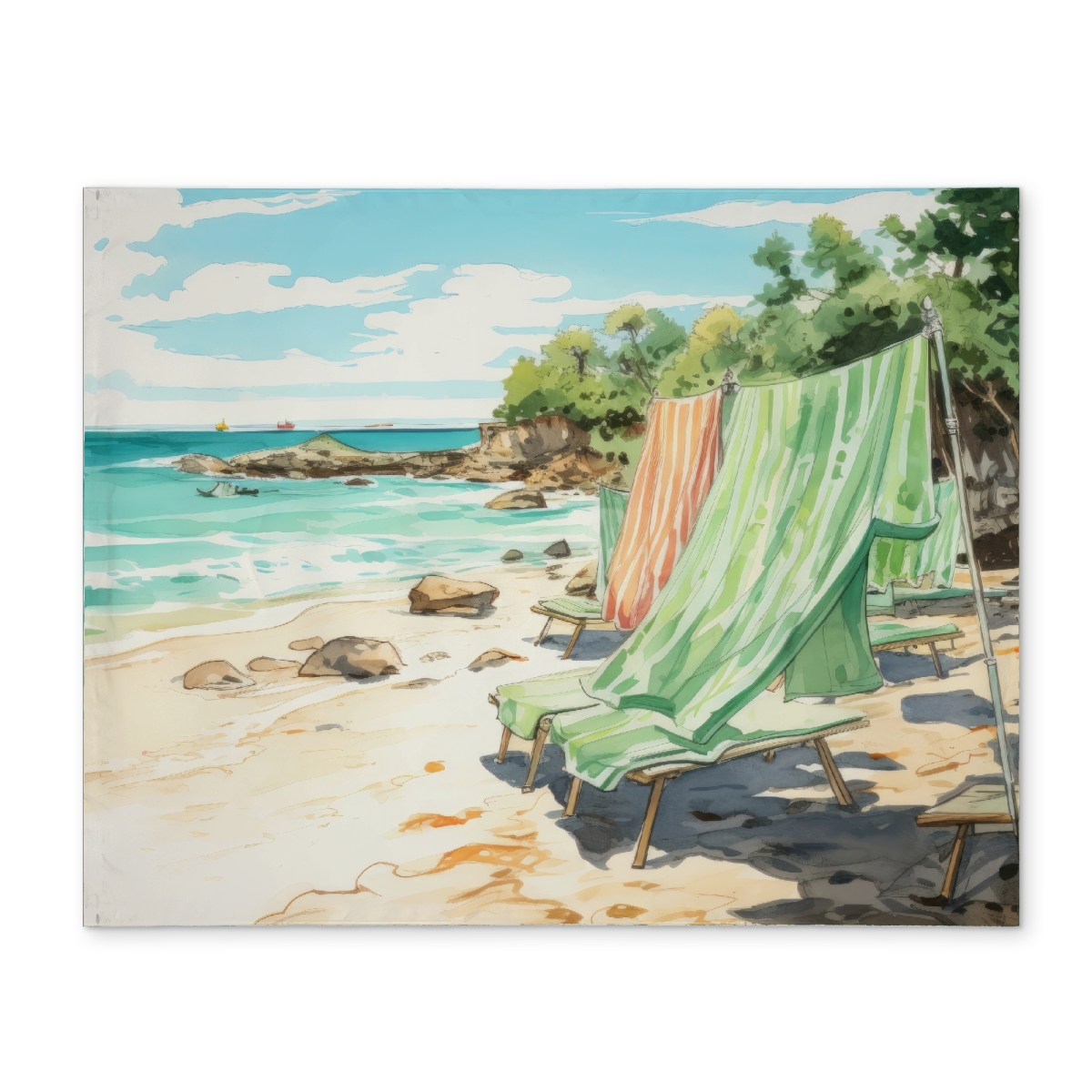 Picture of MWW CPPM14180ZRMBJ 14 x 18 in. Beach Calm Beige Polyester Placemat - Stylish Home Decor