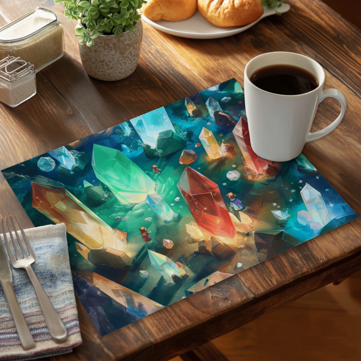 Picture of MWW CPPM14188ZK8EF 14 x 18 in. The Quest Yellow Polyester Placemat for Home Decor - Stylish