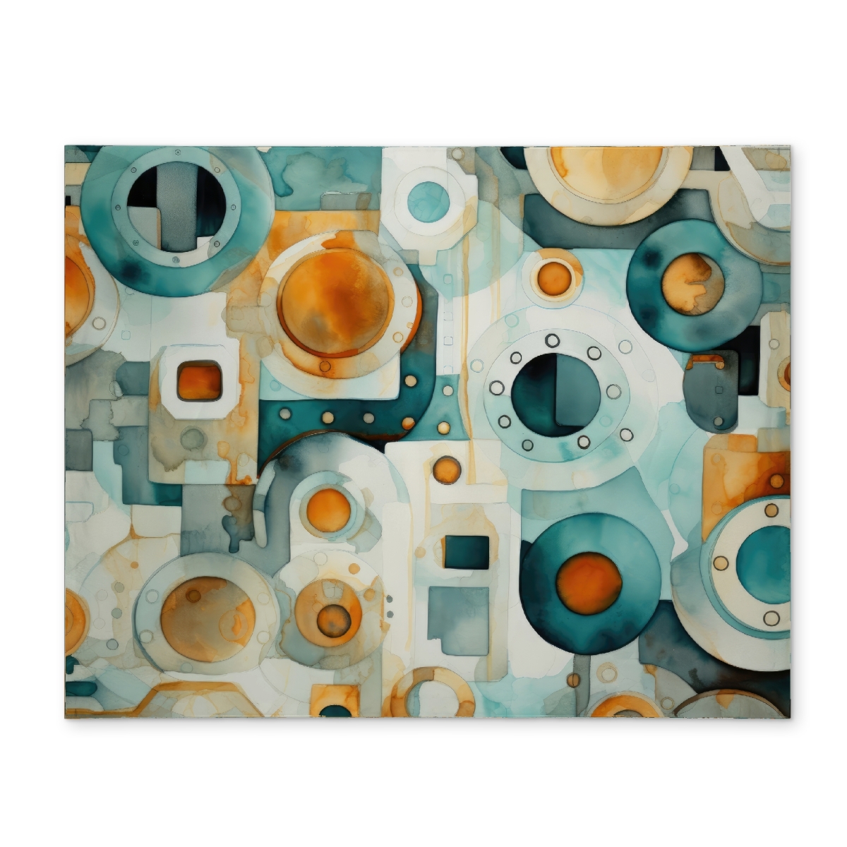 Picture of MWW CPPM14189WEOAJ 14 x 18 in. Decomposed Porthole - Gold Polyester Placemat for Home Decor