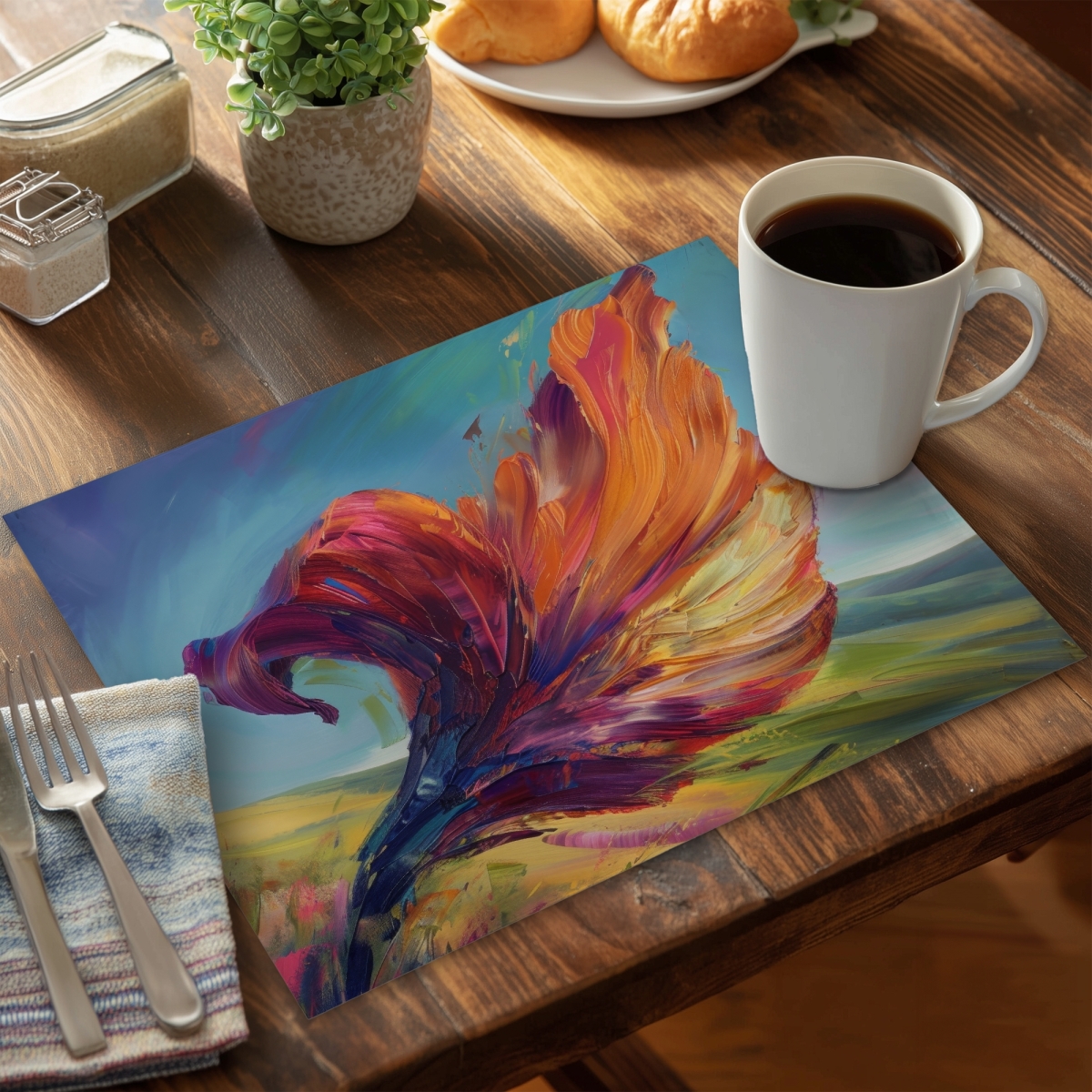 Picture of MWW CPPM1418IE74N5 14 x 18 in. The Leaf - Purple Polyester Placemat for Home Decor