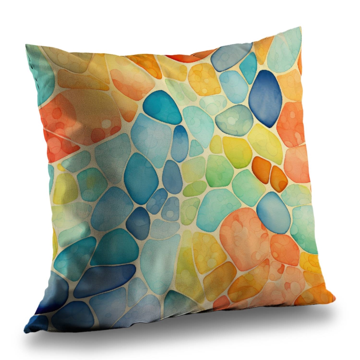 Concius Sales C1PT2020UQ4UA6 20 x 20 in. Blobs Poly Twill Throw Pillow - Stylish Home Decor Accent - Insert Included