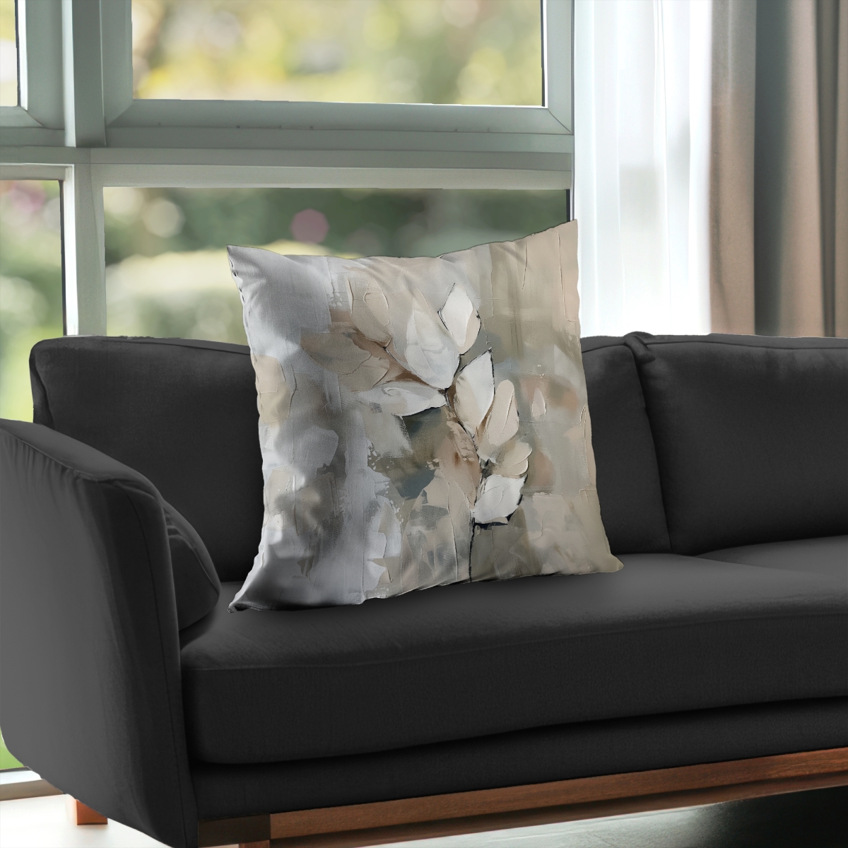 Concius Sales C1PT26262FPP4E 26 x 26 in. Leaf Poly Twill Throw Pillow - Stylish Home Decor Accent - Insert Included