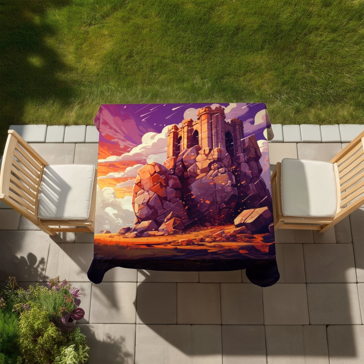 Picture of MWW C1TC58582ATK0M 58 x 58 in. The Last Remains - Purple Indoor & Outdoor Tablecloth - Home Decor