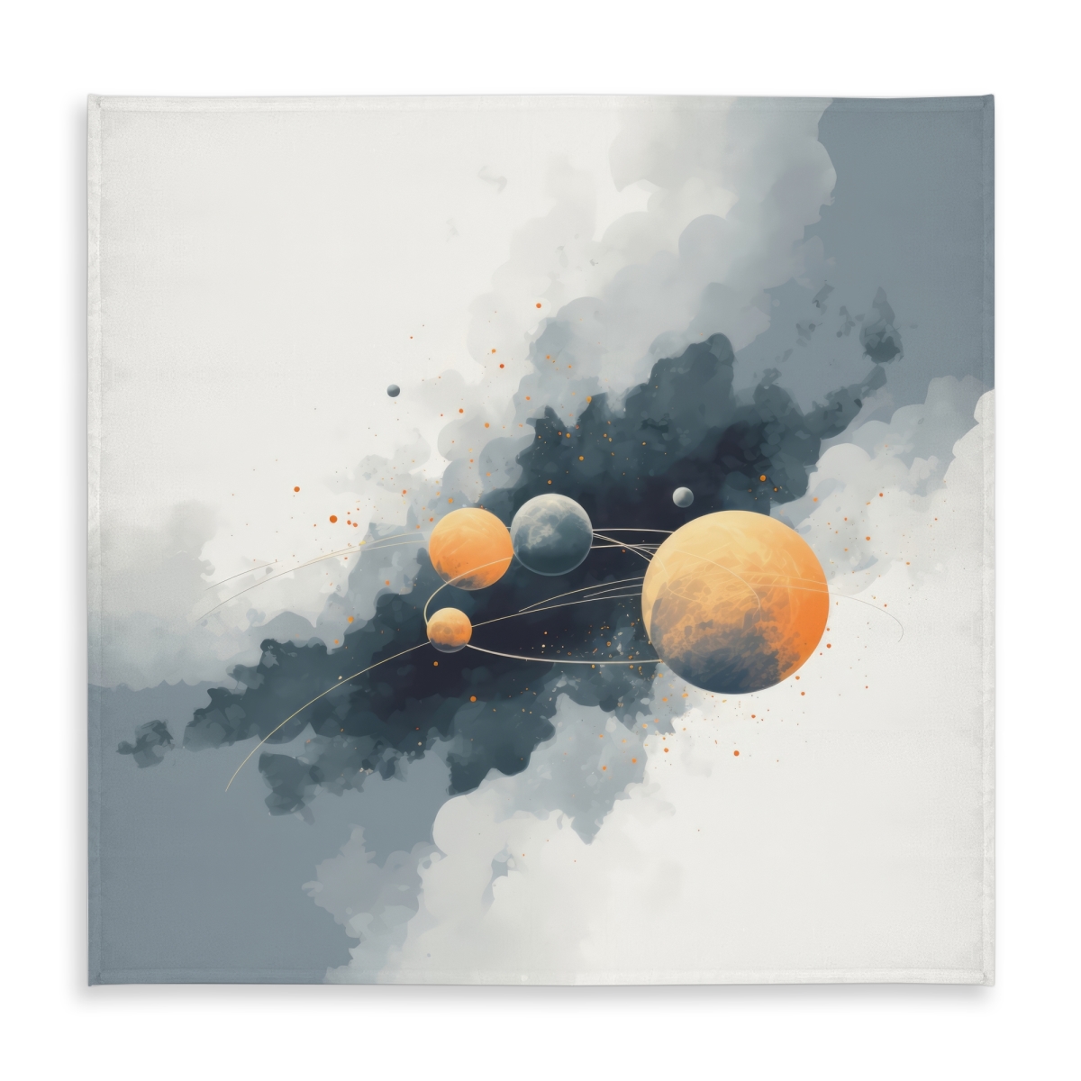Picture of MWW C1TC58583DQHOW 58 x 58 in. Circle of Planets Gray Tablecloth - Indoor & Outdoor Decor