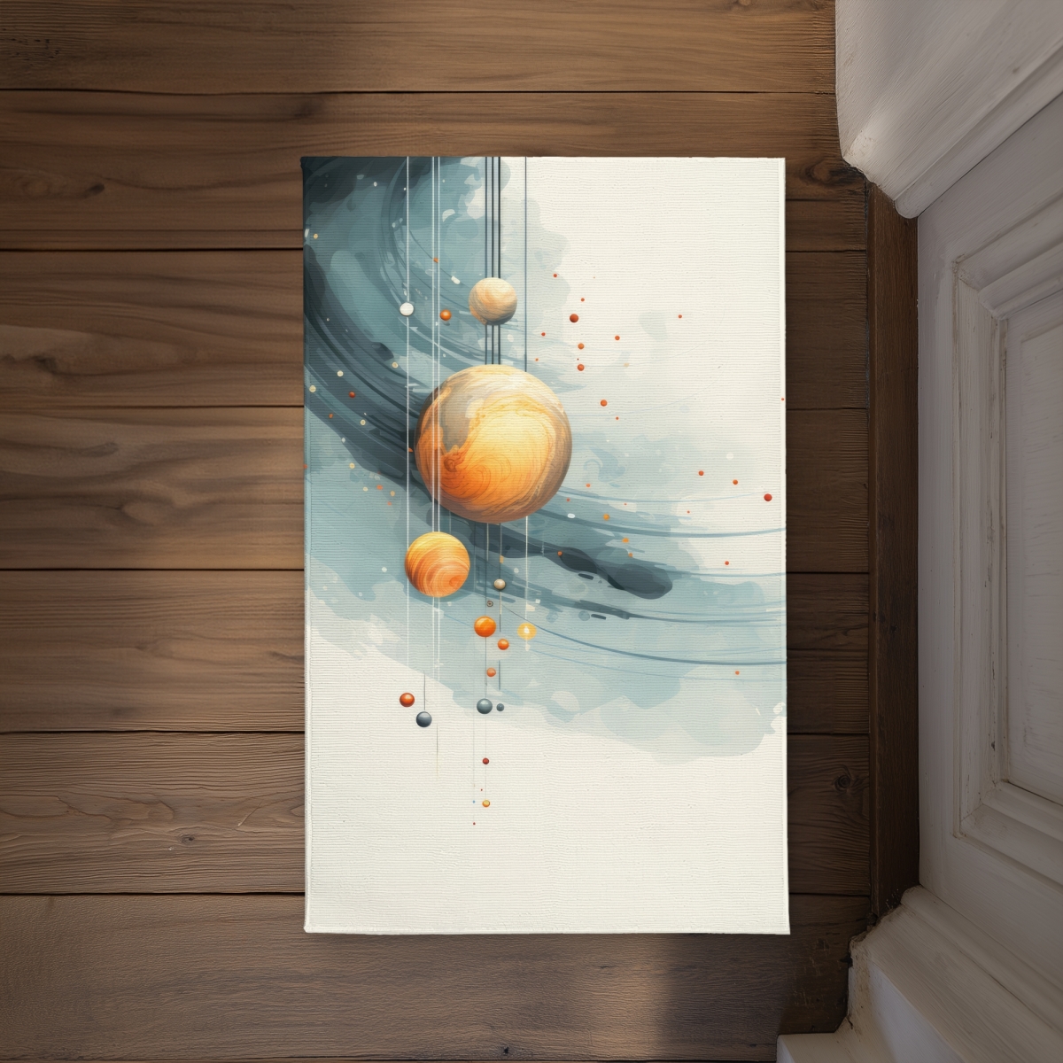 CODM2134BDDDZK 21 x 34 in. Hanging Planets White Indoor & Outdoor Door Mat - Home Decor