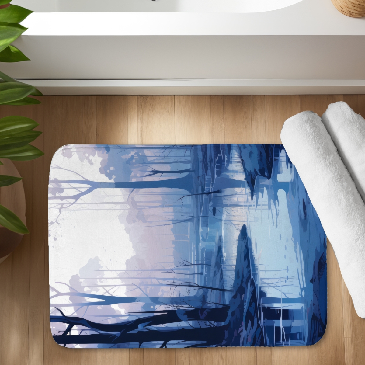C1BM17243354Y6 17 x 24 in. Cold & Muddy White Bath Mat - Stylish