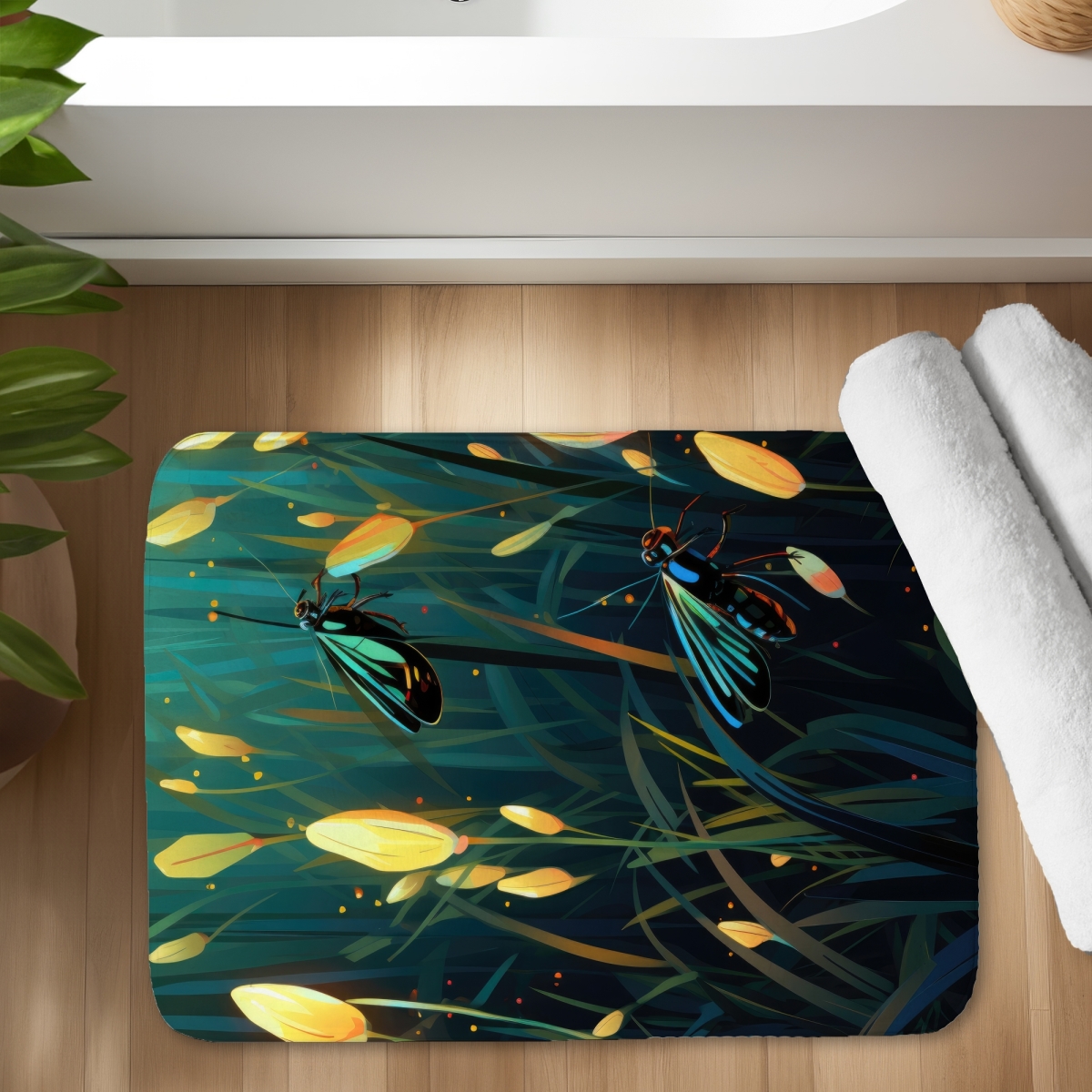 C1BM1724OM5PCQ 17 x 24 in. Appealing Orange Bath Mat - Stylish Home Decor Essential