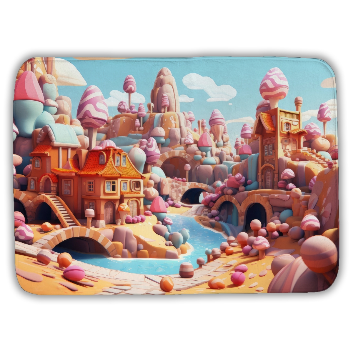 C1BM172495QYLM 17 x 24 in. Sweet Kingdom Orange Bath Mat for Stylish Home Decor