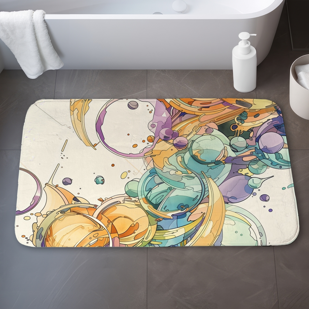 C1BM213496VA4I 21 x 34 in. Plan White Bath Mat for Home Decor - Soft & Stylish Comfort
