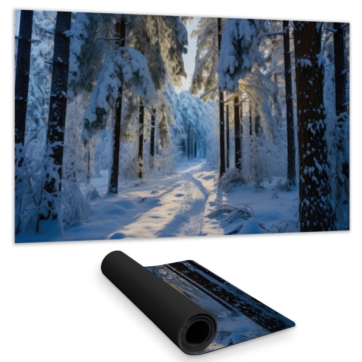 Concius Sales C1DM1424QSAO03 14 x 24 in. Snowy Path Gaming Mat - Cozy Home Decor Play Surface