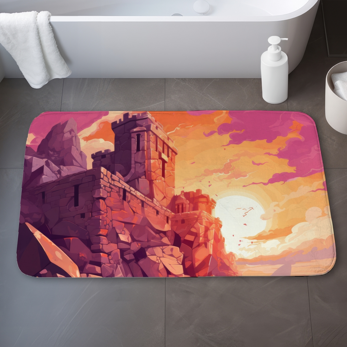 C1BM2134BGT1BO 21 x 34 in. The Setting Rampart - White Bath Mat for Home Decor