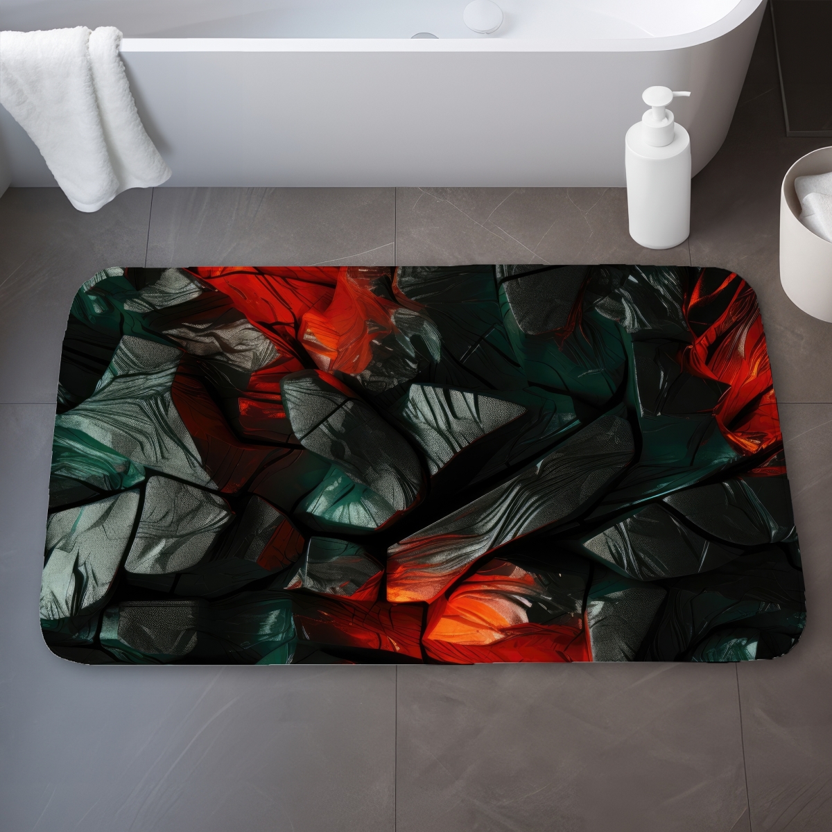 C1BM2134TI614V 21 x 34 in. Hiding Under Green Bath Mat for Stylish Home Decor - Soft & Cozy