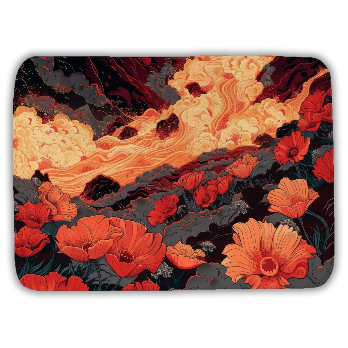 C1BM172432YMMW 17 x 24 in. The Big Burn Red Bath Mat - Stylish Home Decor Accent