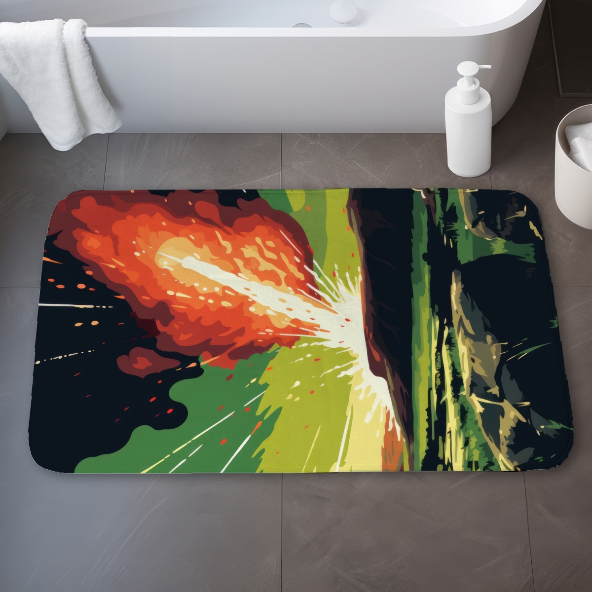C1BM2134NRPLOA 21 x 34 in. The Crash - Black Bath Mat for Elegant Home Decor
