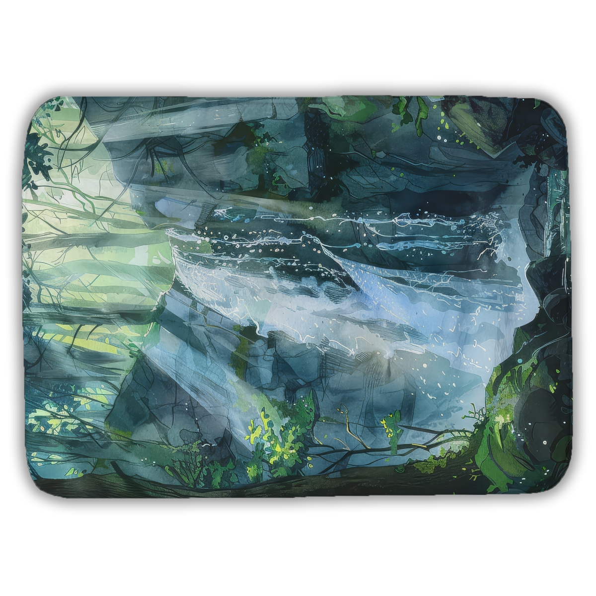 C1BM1724710H3B 17 x 24 in. Sleeping Fall Blue Bath Mat for Stylish Home Decor - Soft Comfort