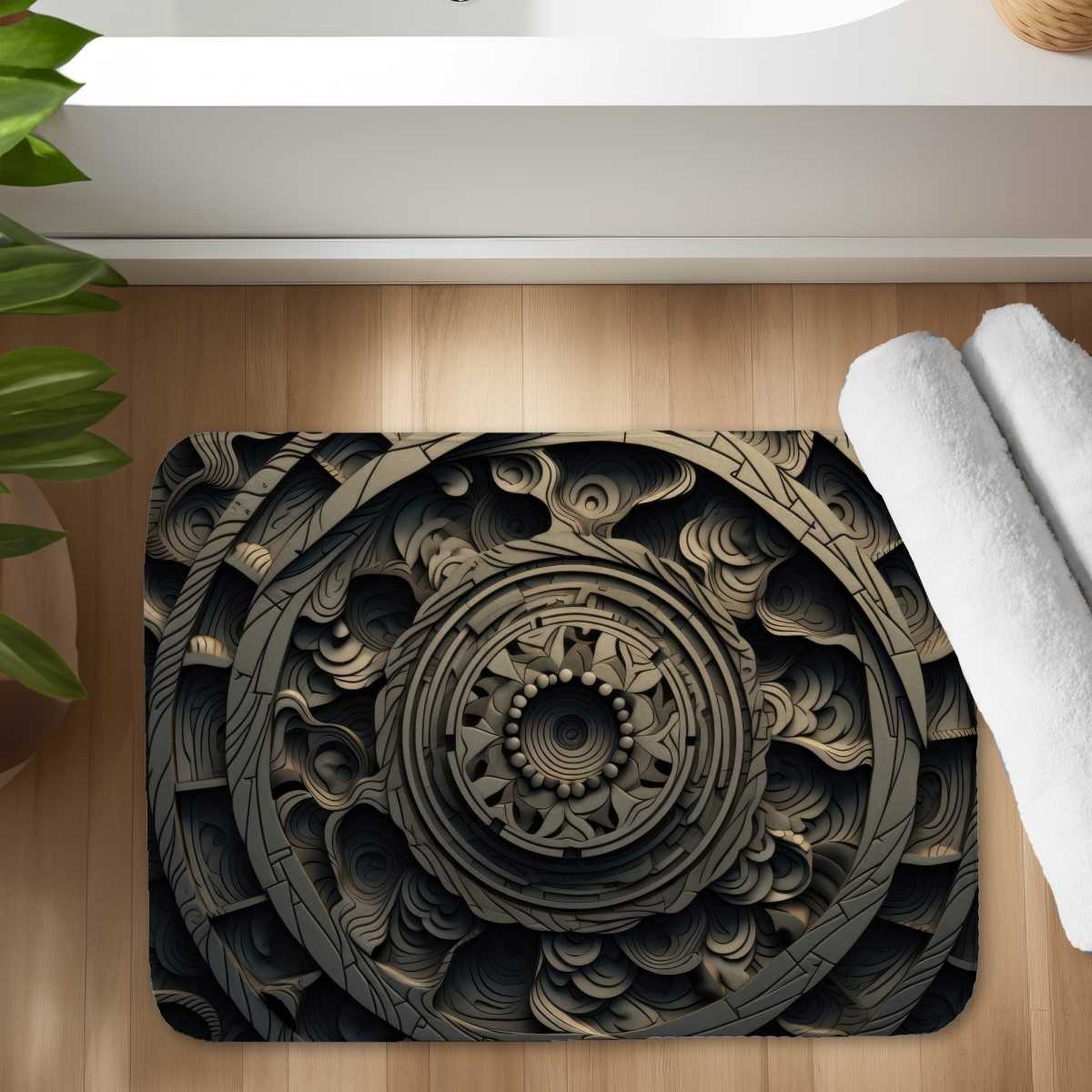 C1BM17247ROTTX 17 x 24 in. Cycles White Bath Mat - Elegant Home Decor Essential