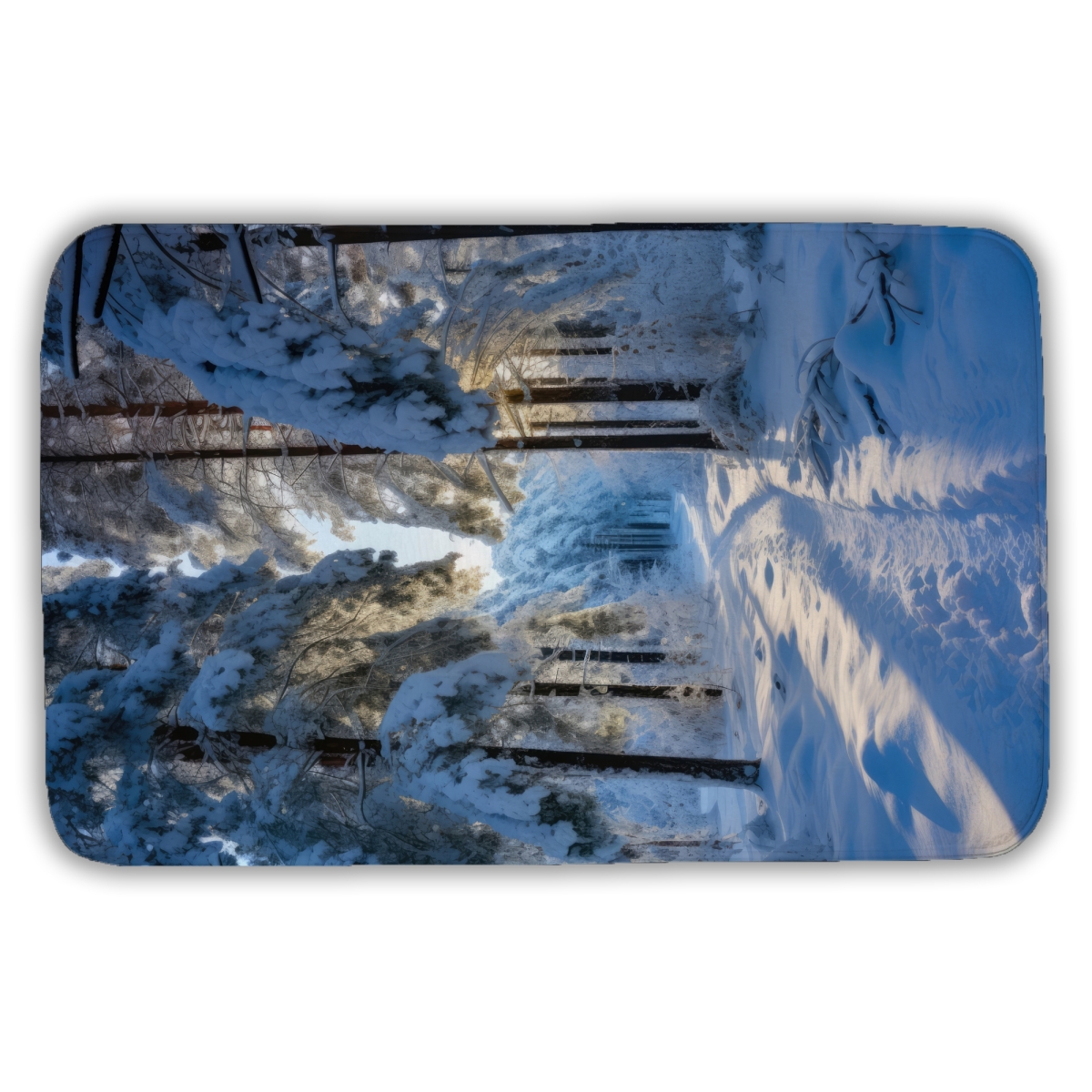 C1BM2134TRNJ97 21 x 34 in. Snowy Path Blue Bath Mat - Cozy Home Decor Essential
