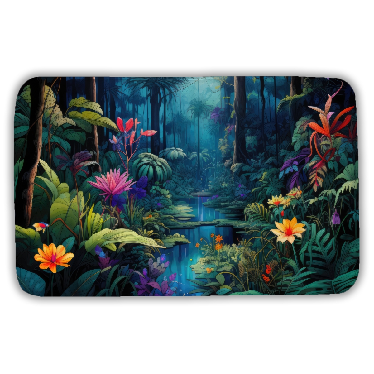 C1BM2134XM1UEN 21 x 34 in. The Beauty of Nature - Blue Bath Mat for Home Decor