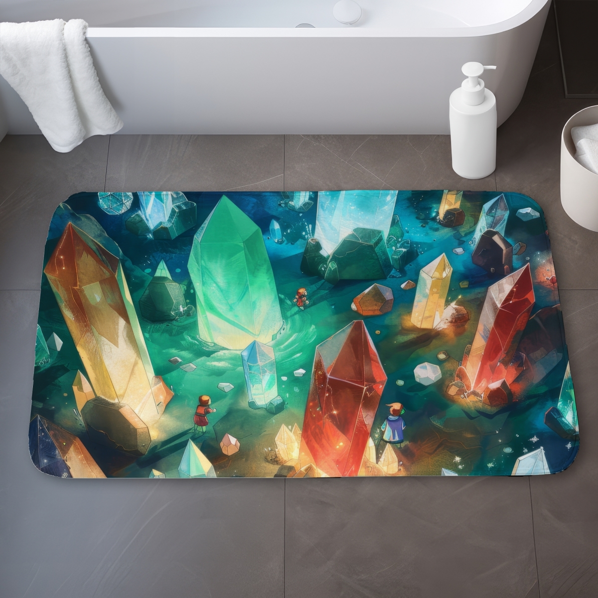 C1BM2134CM2SX1 21 x 34 in. The Quest Red Bath Mat - Stylish Home Decor Essential