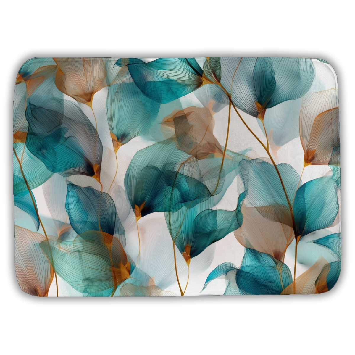 C1BM1724U8Y5MI 17 x 24 in. Teal & Brown Bath Mat - Stylish White