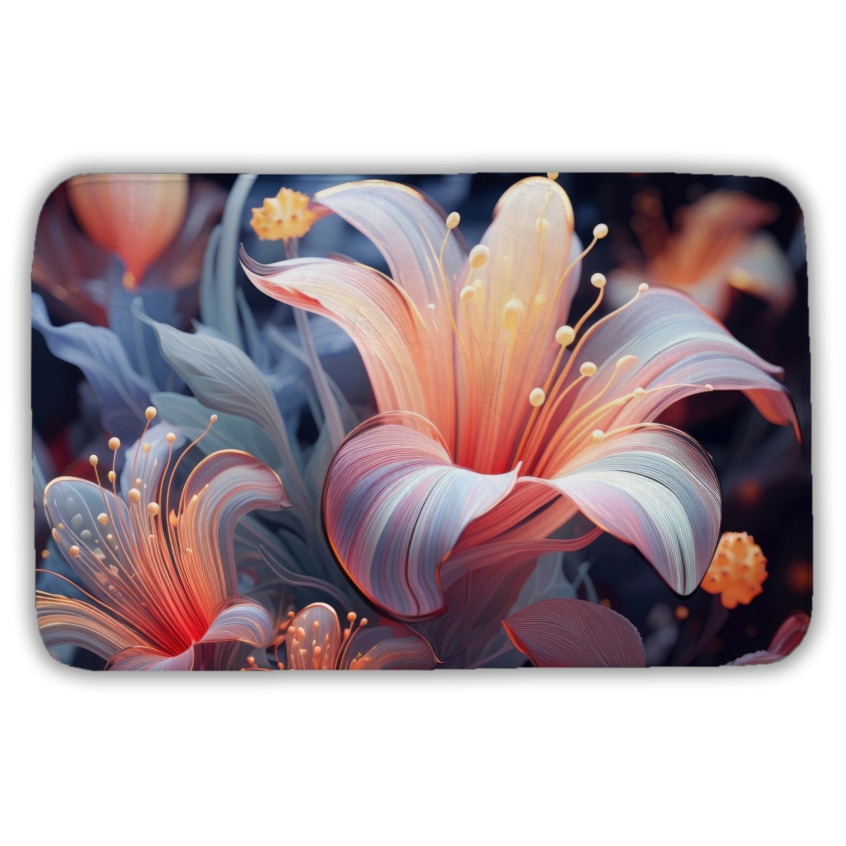 C1BM2134RN4X1R 21 x 34 in. Astral Bloom Red Bath Mat - Stylish