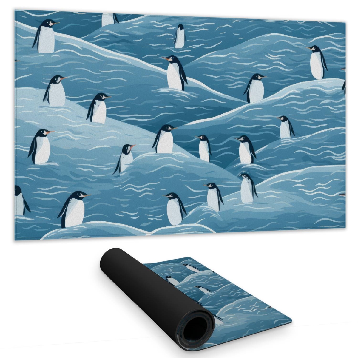 Concius Sales C1DM1424WWA27V 14 x 24 in. Penguins Wandering Gaming Mat - Stylish Home Decor Playmat