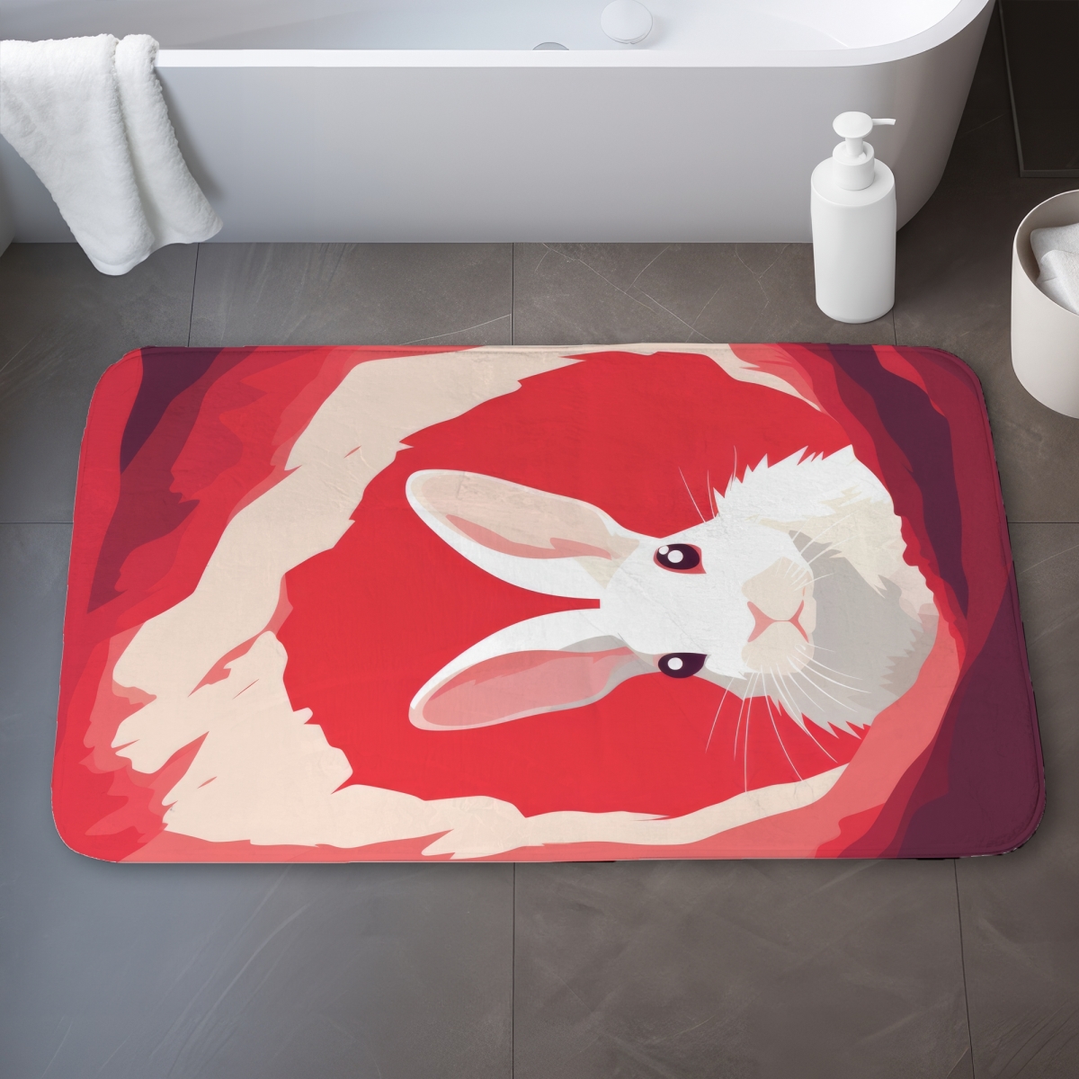 C1BM2134XUR2R5 21 x 34 in. Looking Out White Bath Mat - Stylish Home Decor Accent