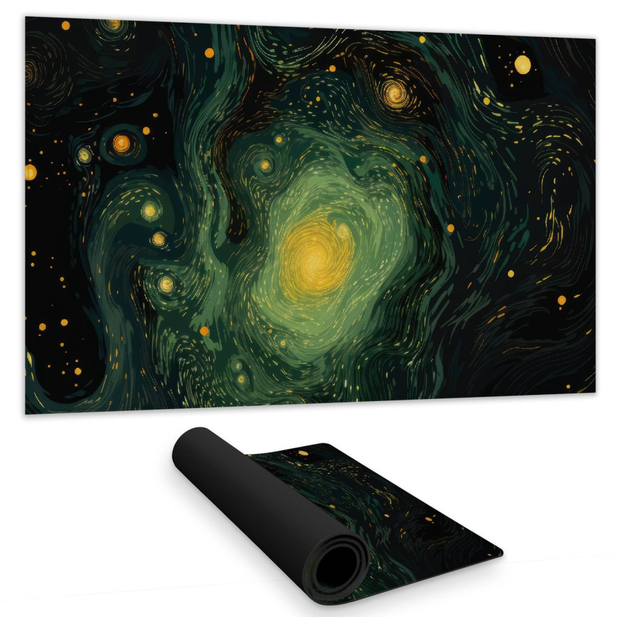 C1DM1424ZZ3AW9 14 x 24 in. Illuminated in Space Gaming Mat - Green Home Decor