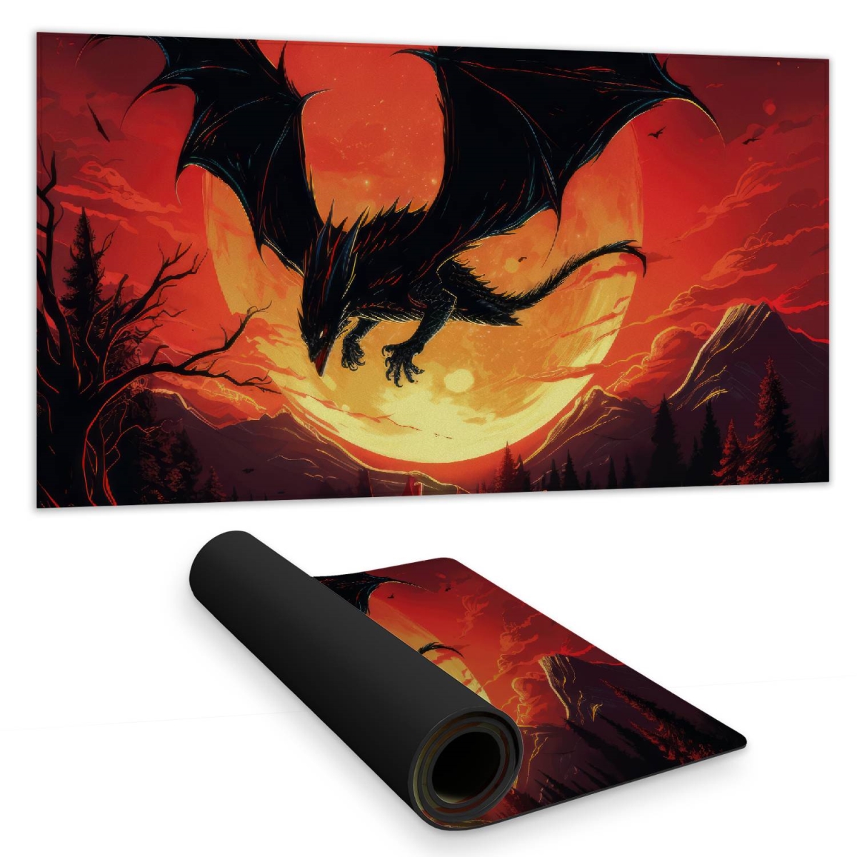Concius Sales C1DM15310R2IRC 16 x 32 in. The Dragon's Wrath Desk Mat - Stylish Home Decor Accessory