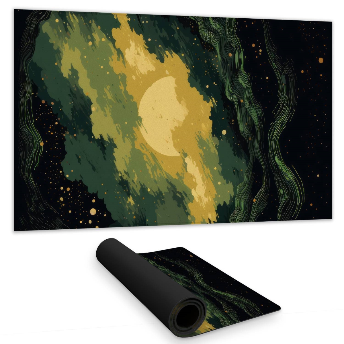 C1DM1424AHKC51 14 x 24 in. Cloudy Star Black Gaming Mat - Stylish Home Decor for Gamers