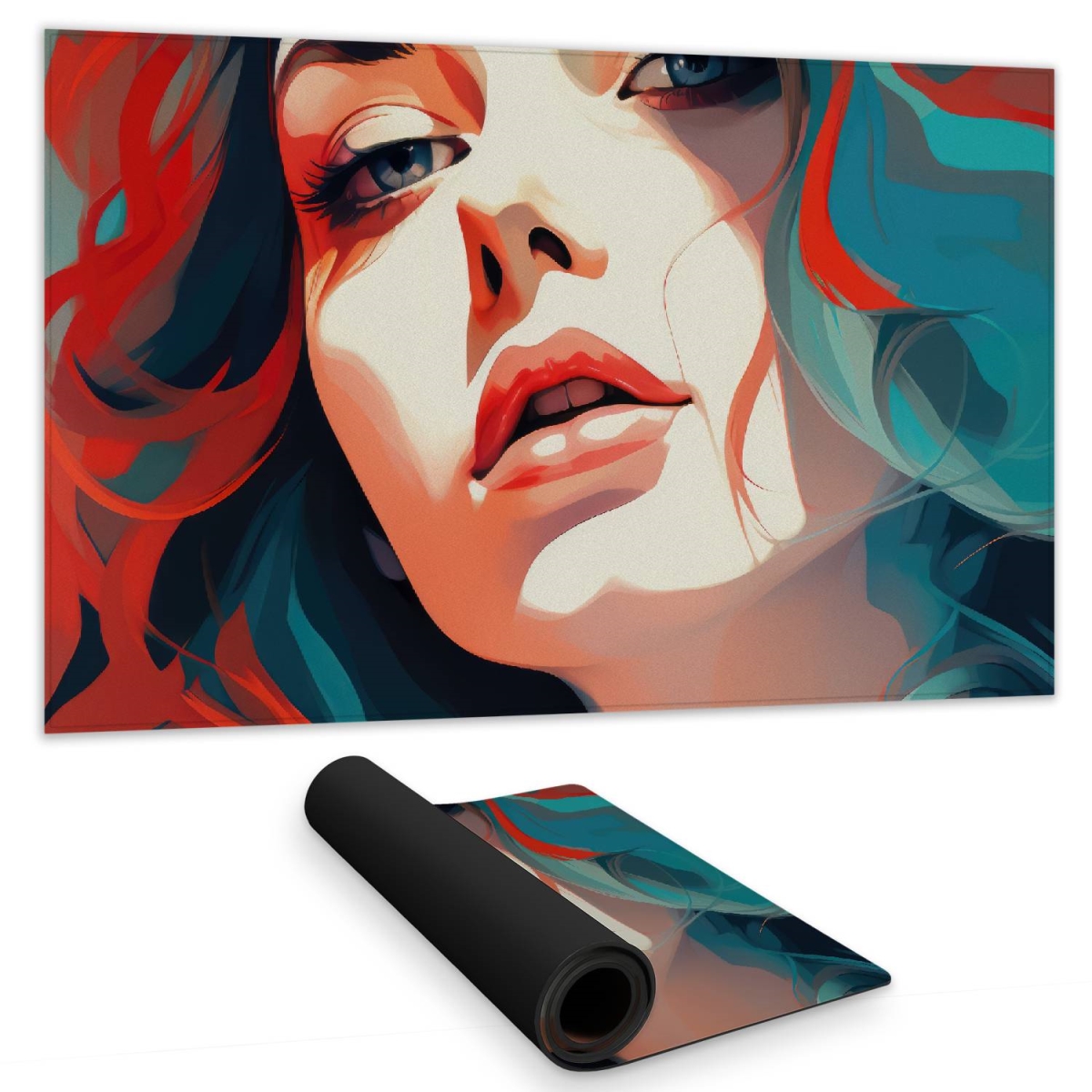 C1DM14240W0QMY 14 x 24 in. Dangerous Lips - Blue Gaming Mat for Home Decor - Stylish Design