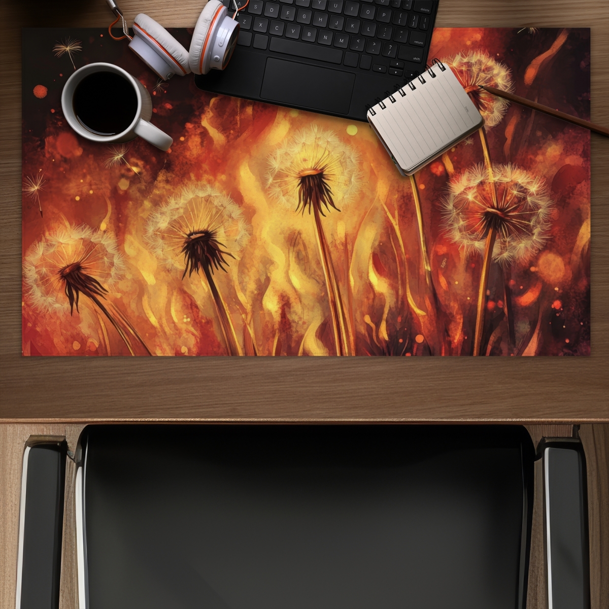 Concius Sales C1DM14241D2Z1M 14 x 24 in. Dandy Fire Gaming Mat - Stylish Home Decor for Gamers