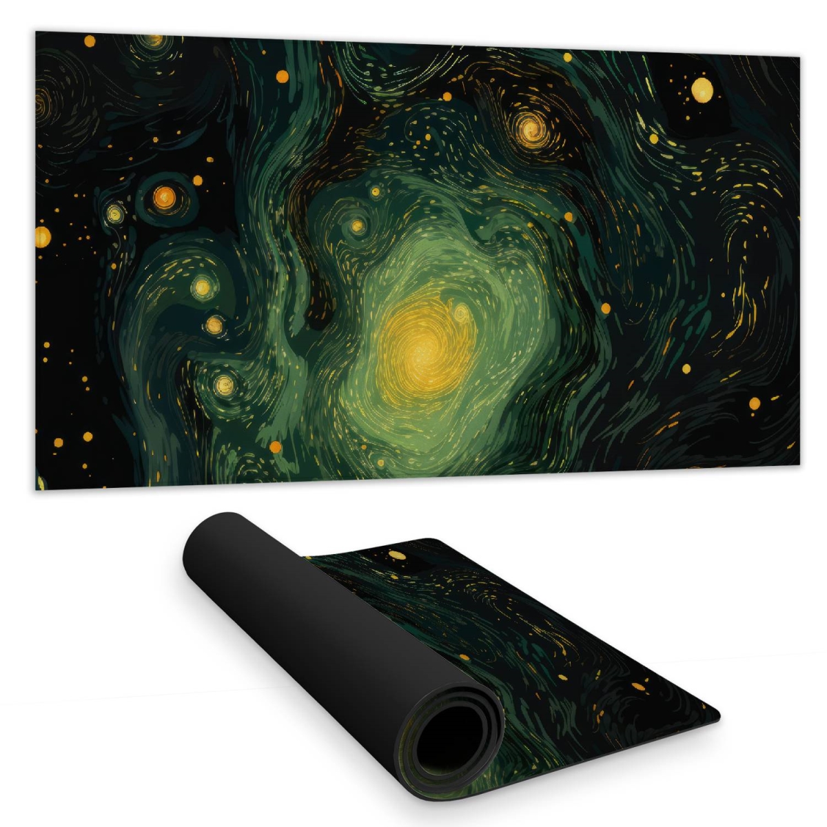 C1DM1531EP87YA 16 x 32 in. Illuminated in Space - Black Desk Mat for Home Decor