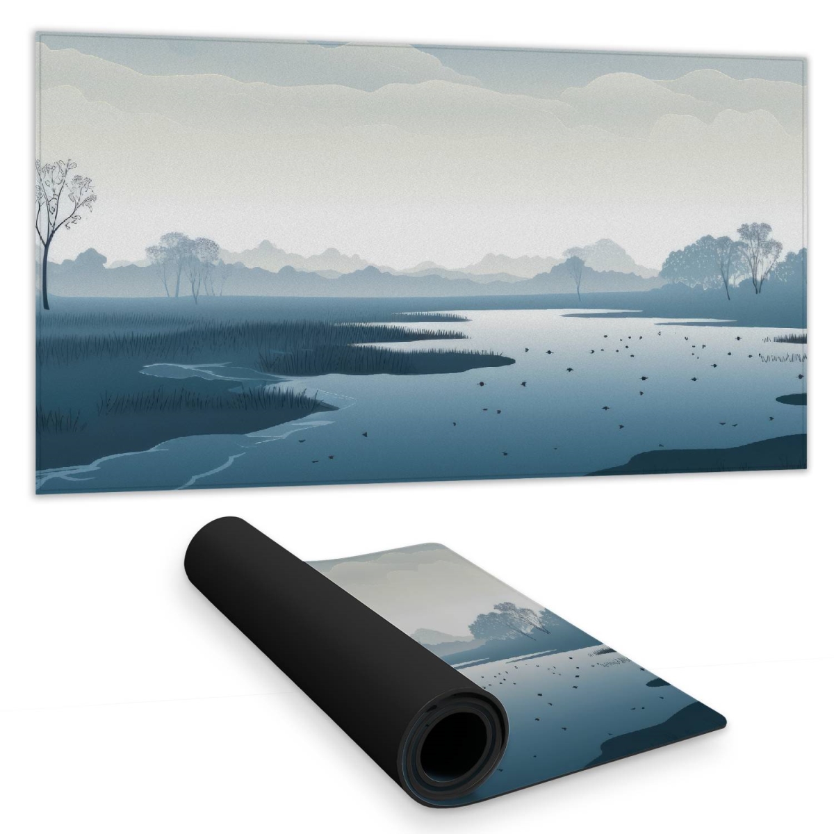 C1DM1531G48ZIC 16 x 32 in. Minimalist Swamp Gray Desk Mat for Home Decor - Stylish & Functional