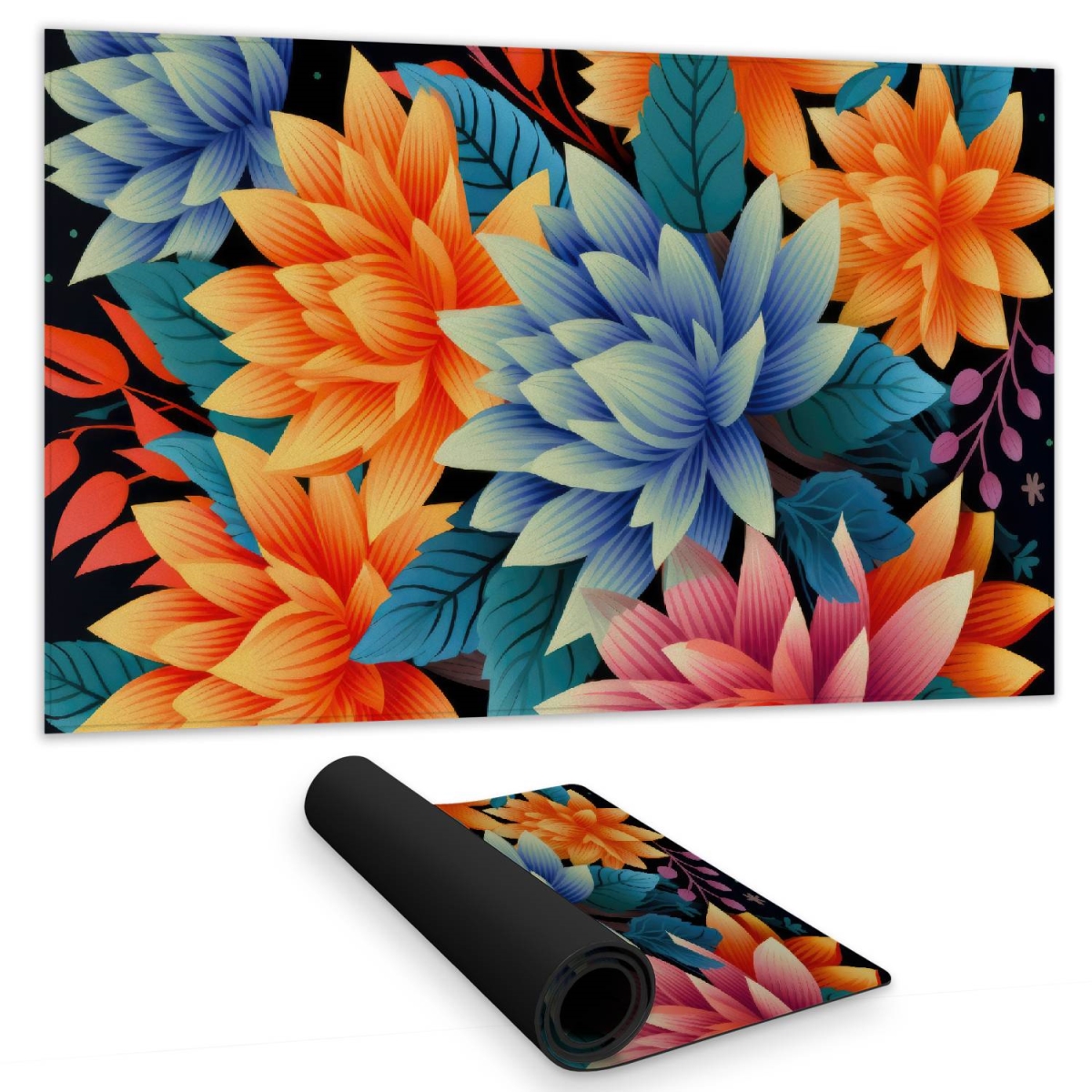 C1DM142494KIJ0 14 x 24 in. Color Bouquet - Blue Gaming Mat for Home Decor - Stylish Design