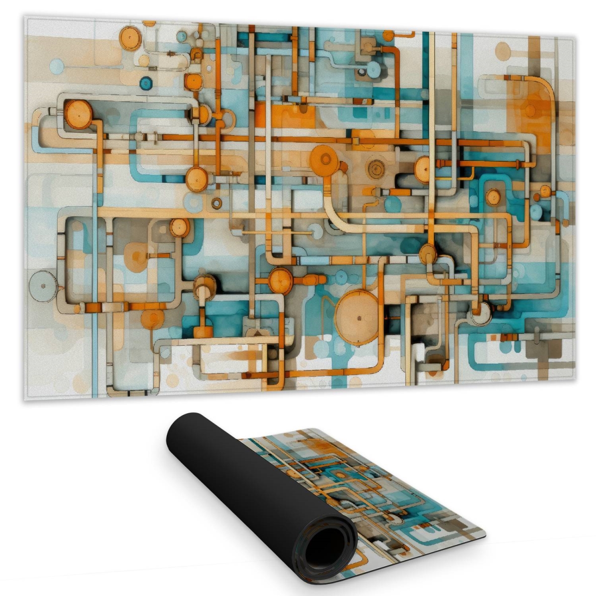 C1DM14248WK7KK 14 x 24 in. Like Clockwork White Gaming Mat for Home Decor - Stylish Design