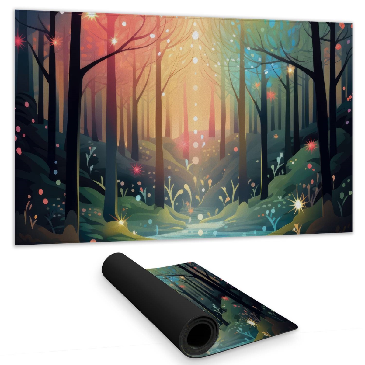 Concius Sales C1DM1424D2UEM5 14 x 24 in. Magical Forest Gaming Mat - Unique Home Decor Mat for Gamers