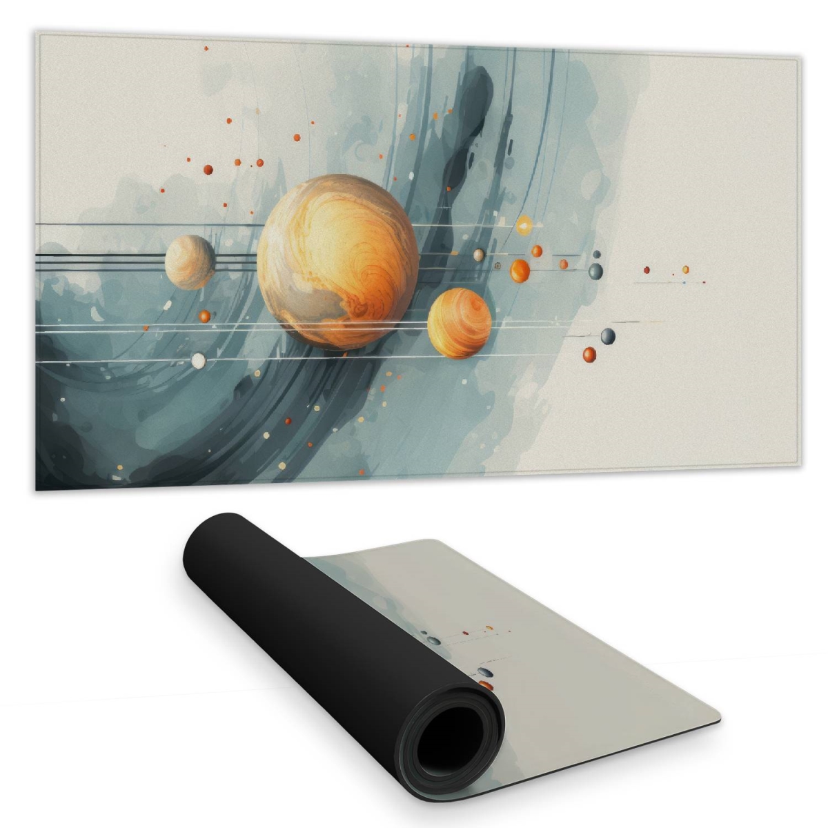C1DM15314M9HDW 16 x 32 in. Hanging Planets - Orange Desk Mat for Stylish Home Decor