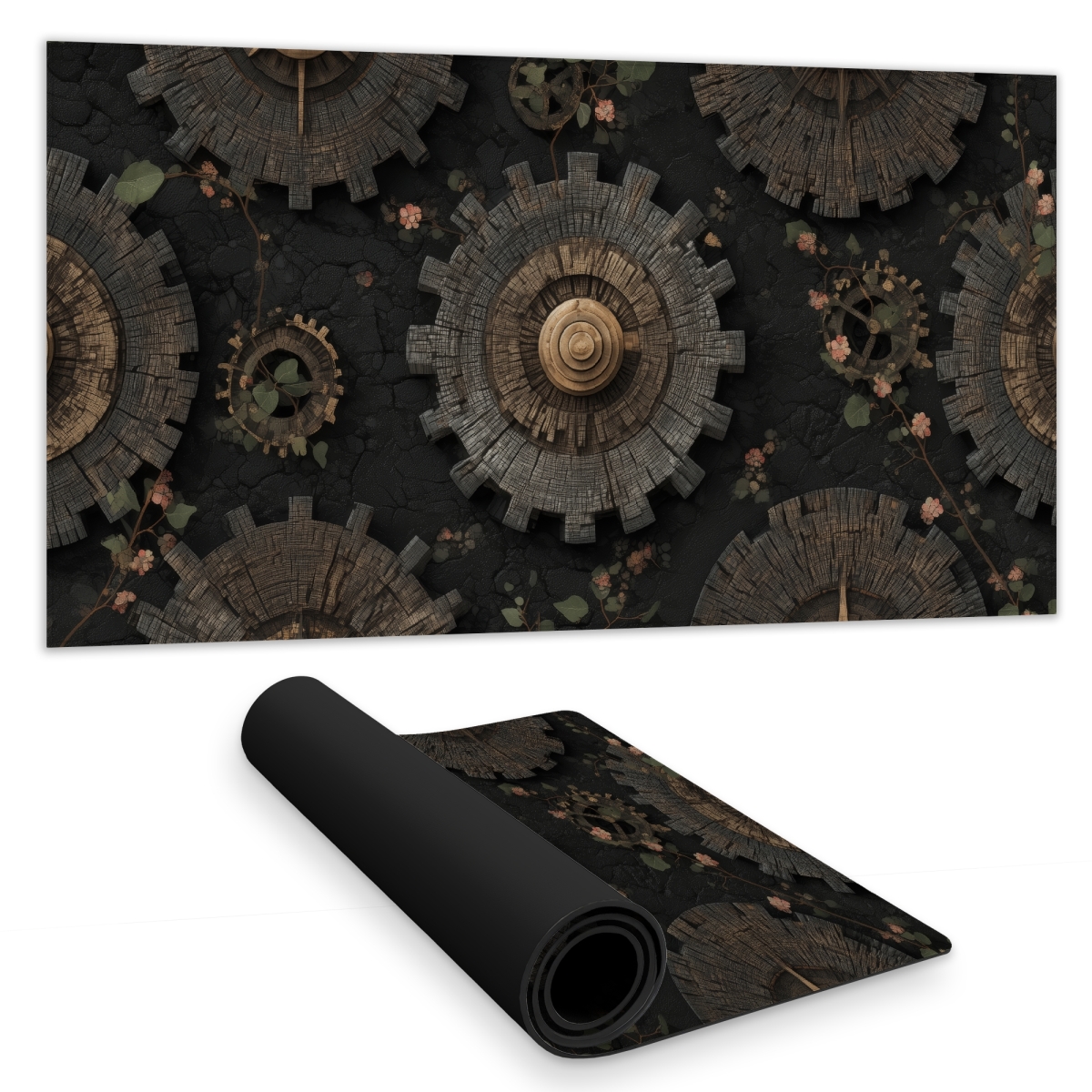 C1DM1531B27GS0 16 x 32 in. Cog Pattern Gray Desk Mat for Stylish Home Decor