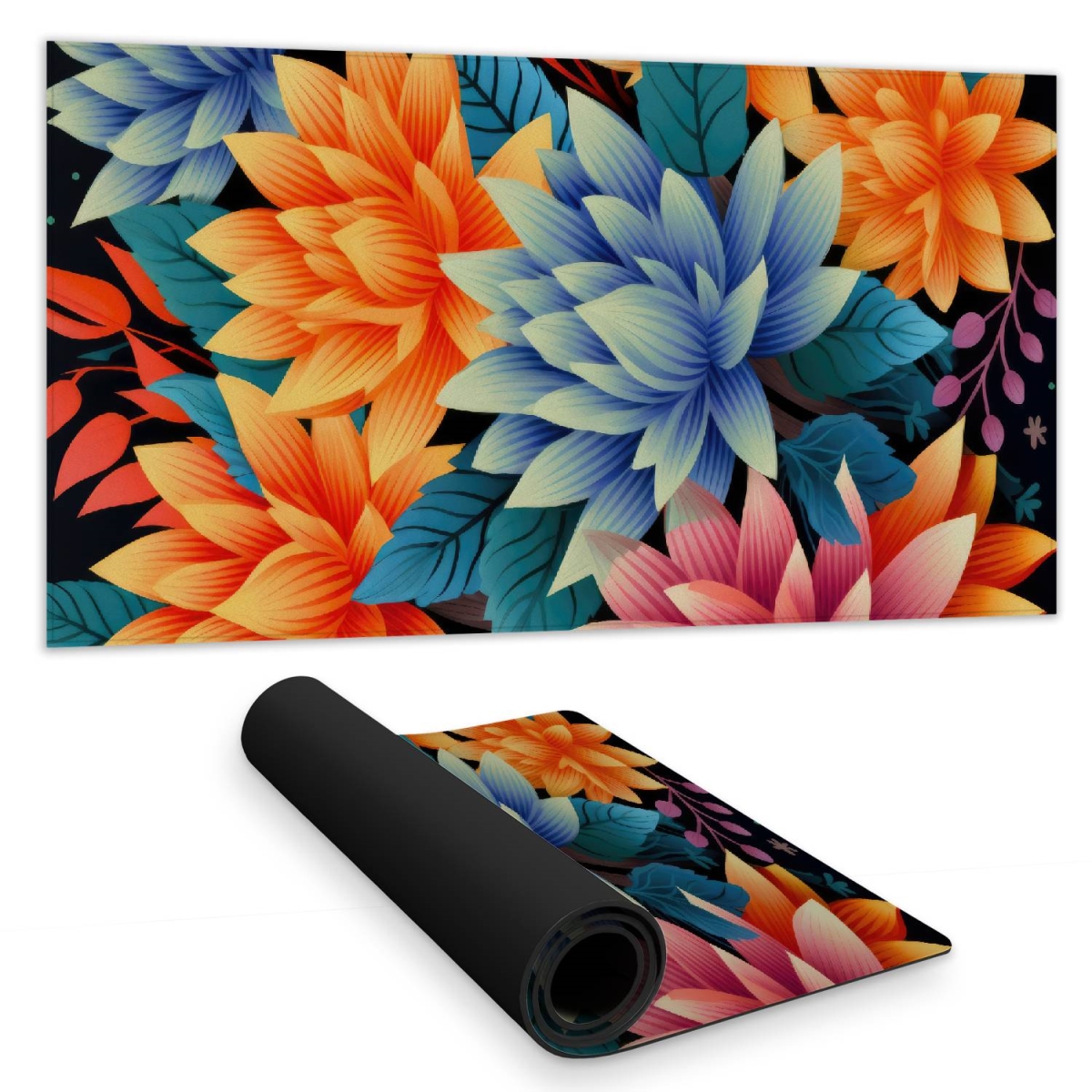 C1DM1531BJCZRG 16 x 32 in. Color Bouquet Blue Desk Mat for Stylish Home Decor