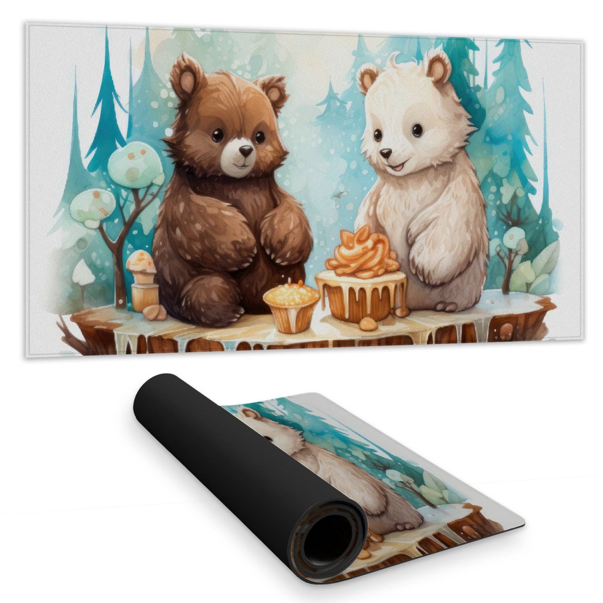 C1DM15311TC9LW 16 x 32 in. The Dessert - Turquoise Desk Mat for Home Decor - Stylish
