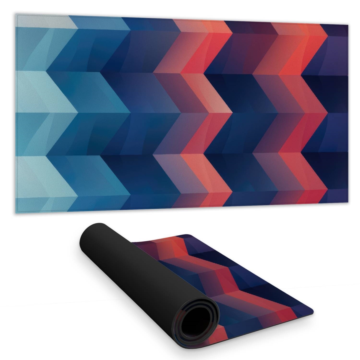 C1DM1531QYYDT7 16 x 32 in. Heat Waves Red Desk Mat - Stylish
