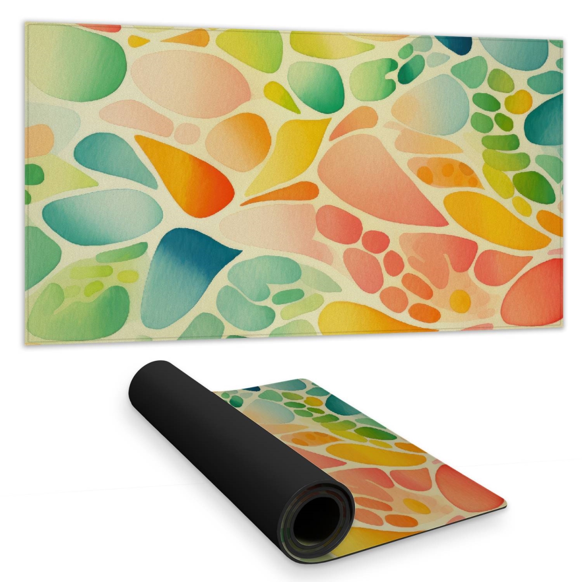 C1DM1531R9JPNG 16 x 32 in. Organic Fruits Turquoise Desk Mat for Home Decor - Stylish Design