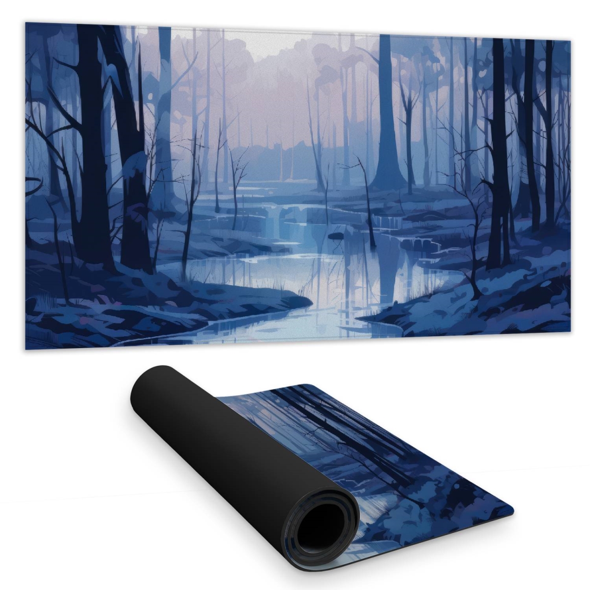 C1DM1531LCSUMT 16 x 32 in. Cold & Muddy Blue Desk Mat - Stylish
