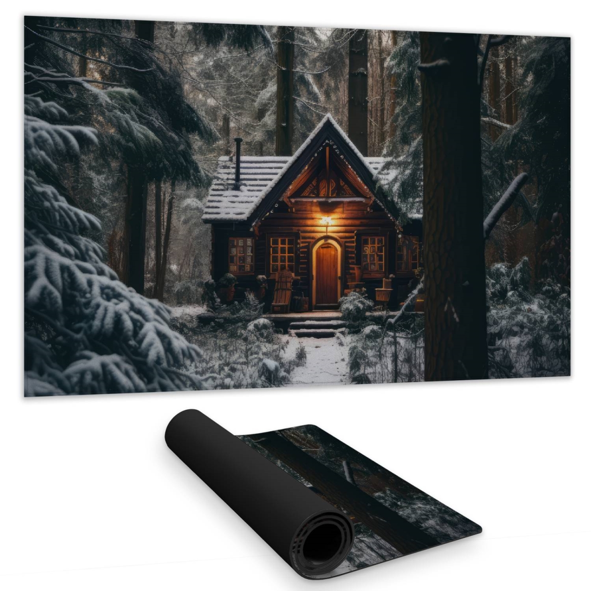 Concius Sales C1DM1424VK0T6W 14 x 24 in. The Lone Cabin Gaming Mat - Stylish Home Decor Play Surface