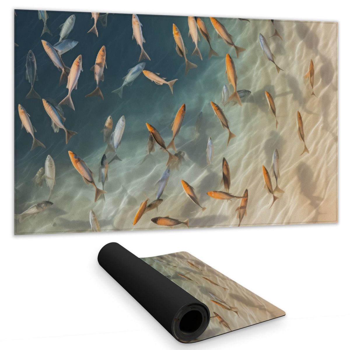 C1DM1424VYGMG0 14 x 24 in. Away From the Sand - Turquoise Gaming Mat for Home Decor