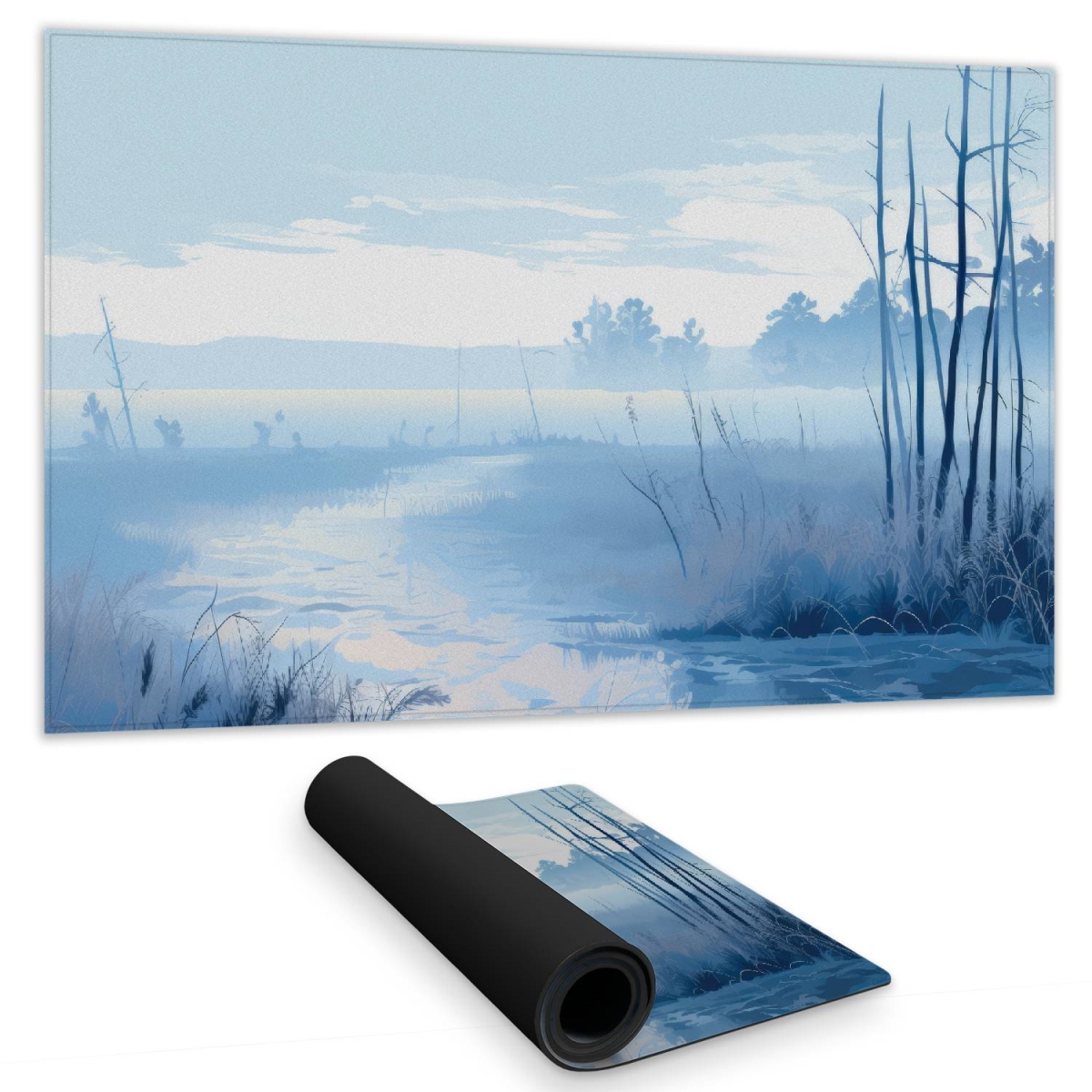 Concius Sales C1DM1424WXD48K 14 x 24 in. Cold Swamp Gaming Mat - Home Decor Rug for Gamers