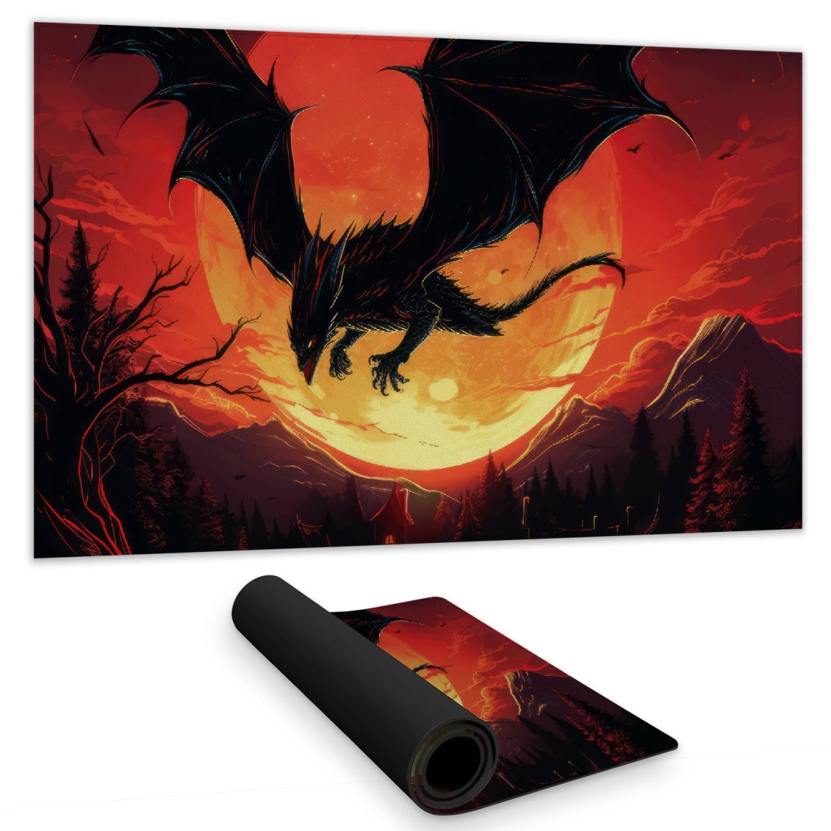 Concius Sales C1DM142499OQDO 14 x 24 in. The Dragons Wrath Gaming Mat - Home Decor, Durable & Stylish
