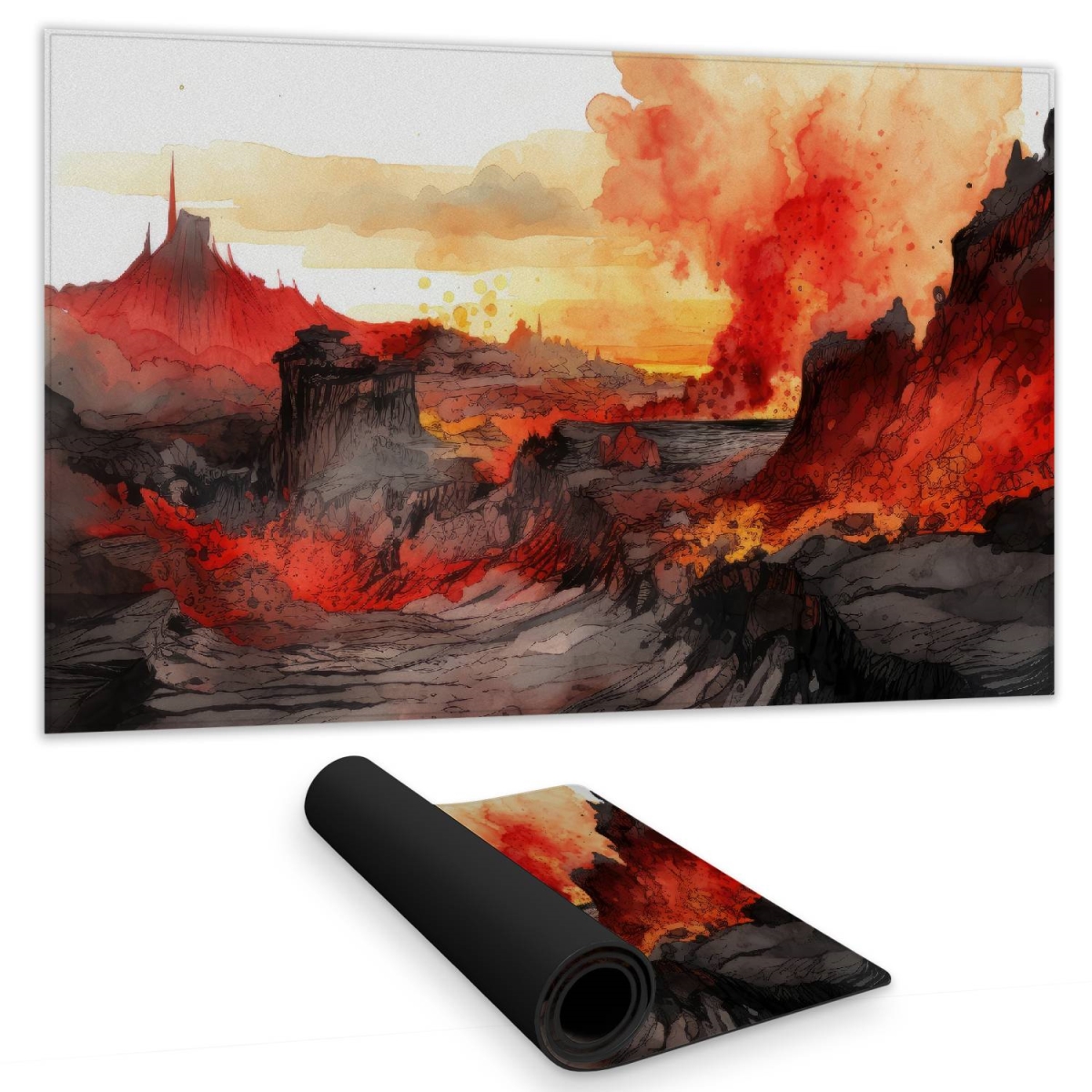 C1DM14249O0XHX 14 x 24 in. Minimalist Flow Orange Gaming Mat for Stylish Home Decor