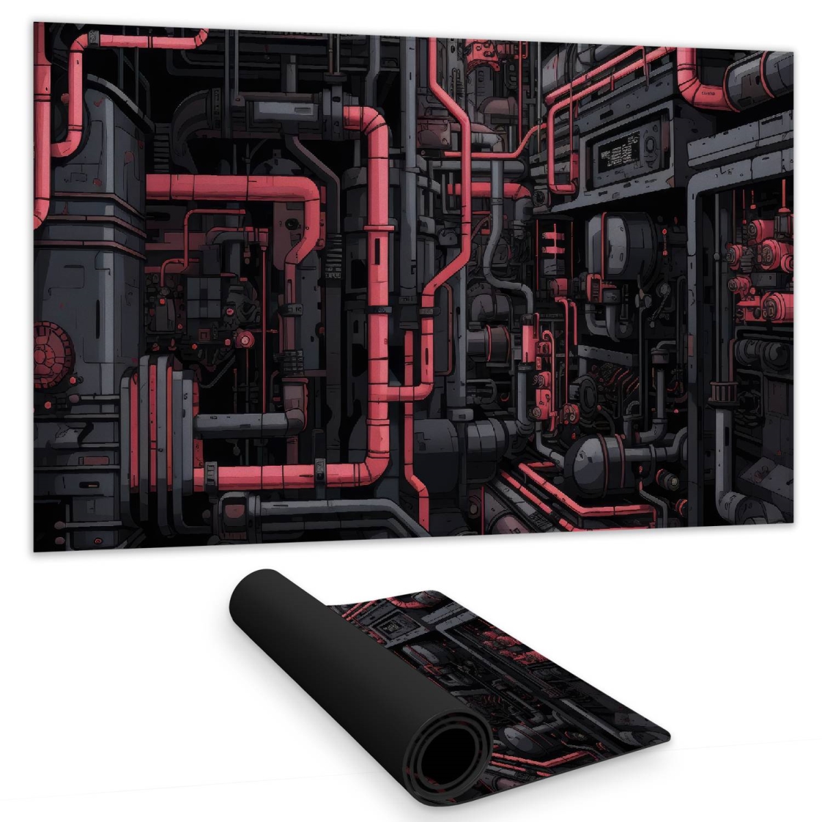 C1DM1424EGHY1D 14 x 24 in. Tubular Nightmare - Black Gaming Mat for Home Decor
